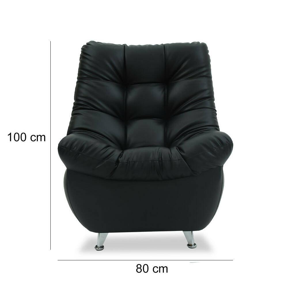 Sala relax negro sintético - VIRTUAL MUEBLES