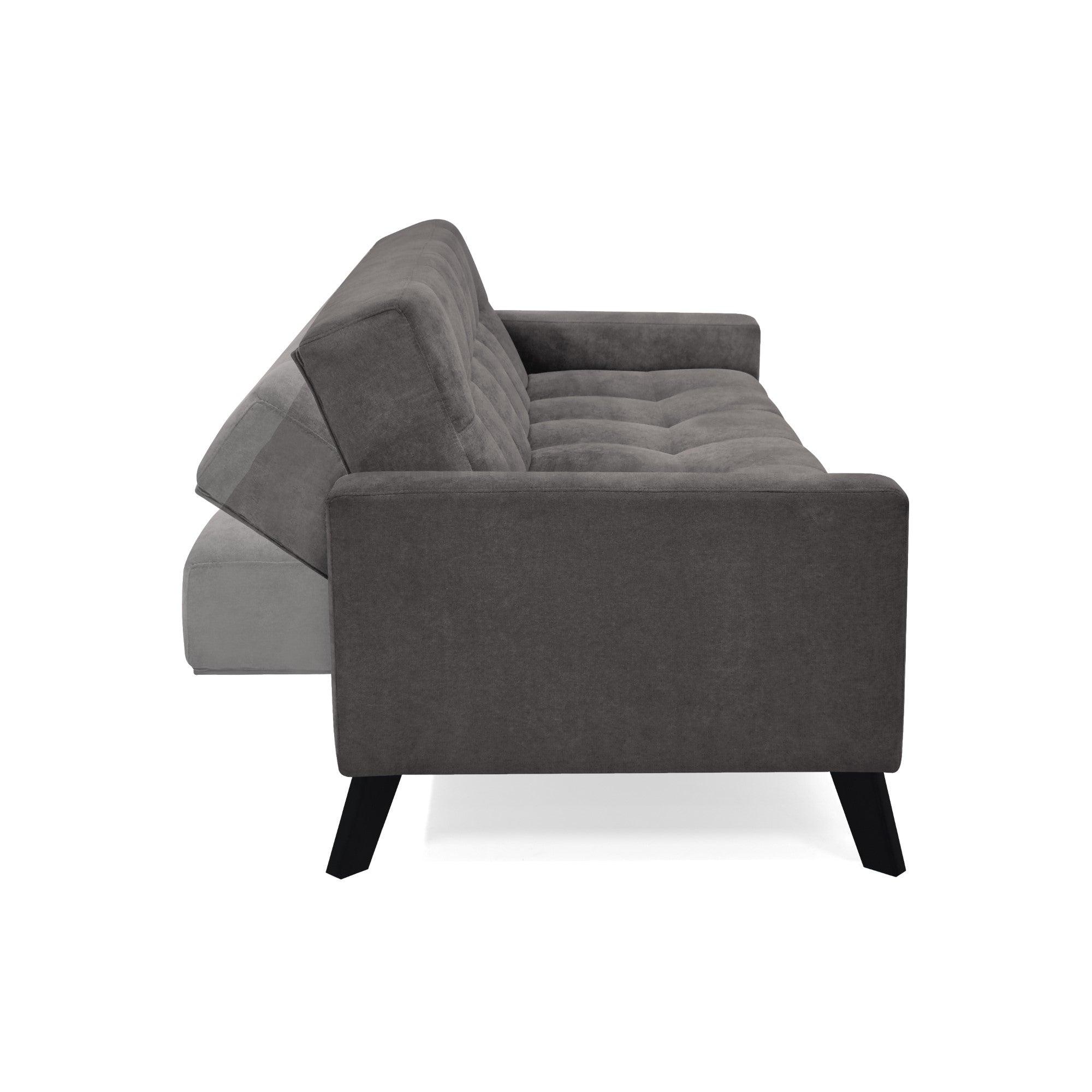 Sofa Cama Sahara Reclinable 3 Posiciones 206x90x82 Tela Gris