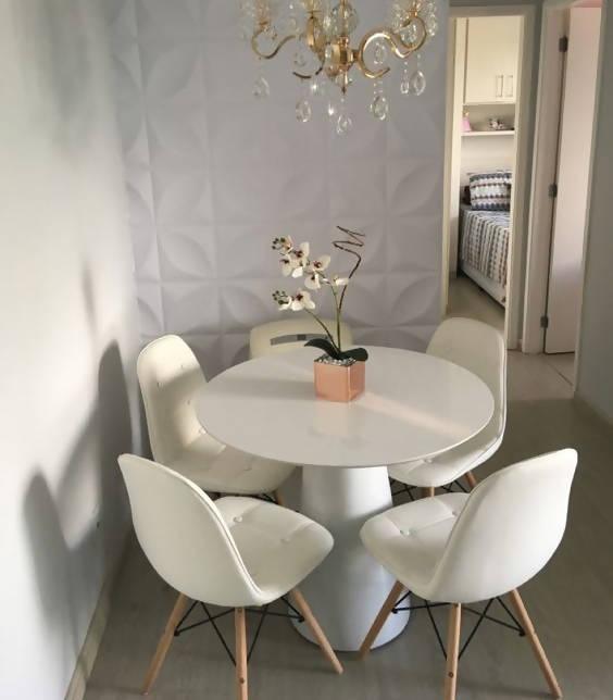 Silla Botones Eames Acolchada - Blanca - VIRTUAL MUEBLES