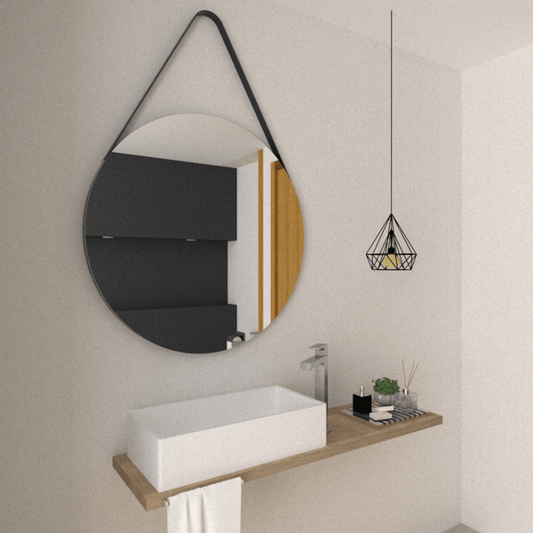 Espejo Circular Persa X2 color Negro para Ambientes.