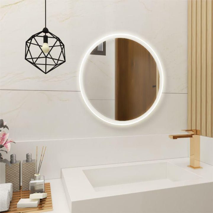Espejo Circular Venezia color Gris para Sala o Baño.