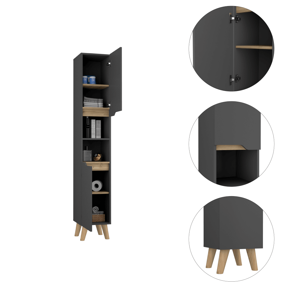 Combo para Baño, Vicent, Incluye Gabinete y Estanteria de Baño - VIRTUAL MUEBLES