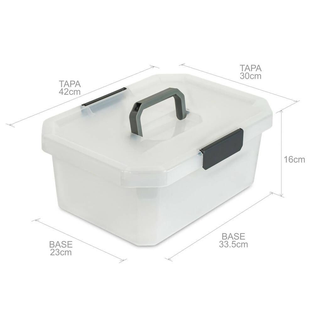 Caja Organizadora Estrabox con Manija 11L Natural - VIRTUAL MUEBLES