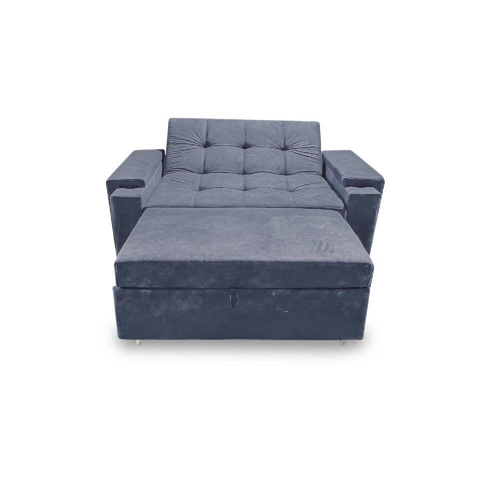 Sofá cama Dorian mini grafito lino - VIRTUAL MUEBLES