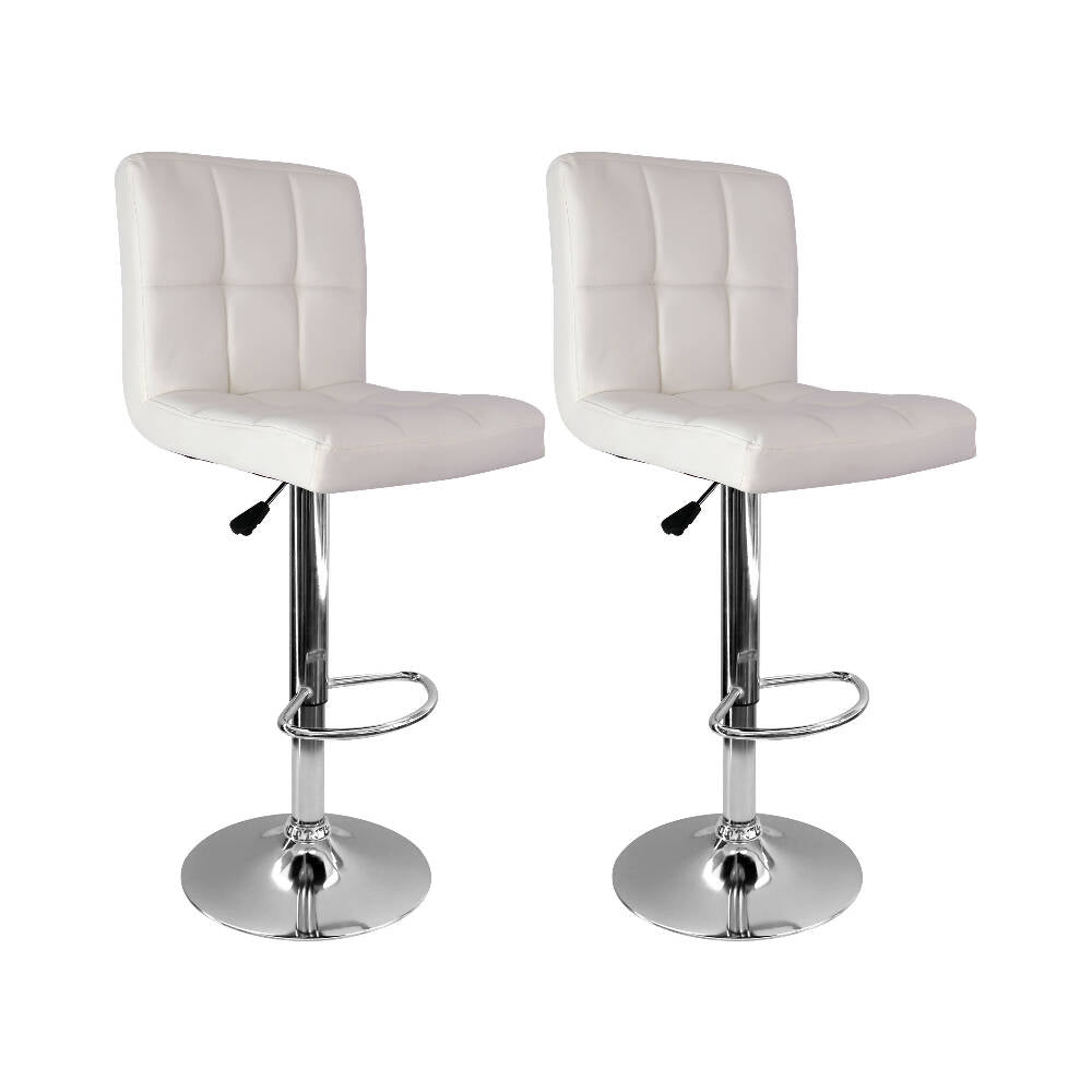 kit por 2 Silla Acolchada Tipo Bar - Blanca