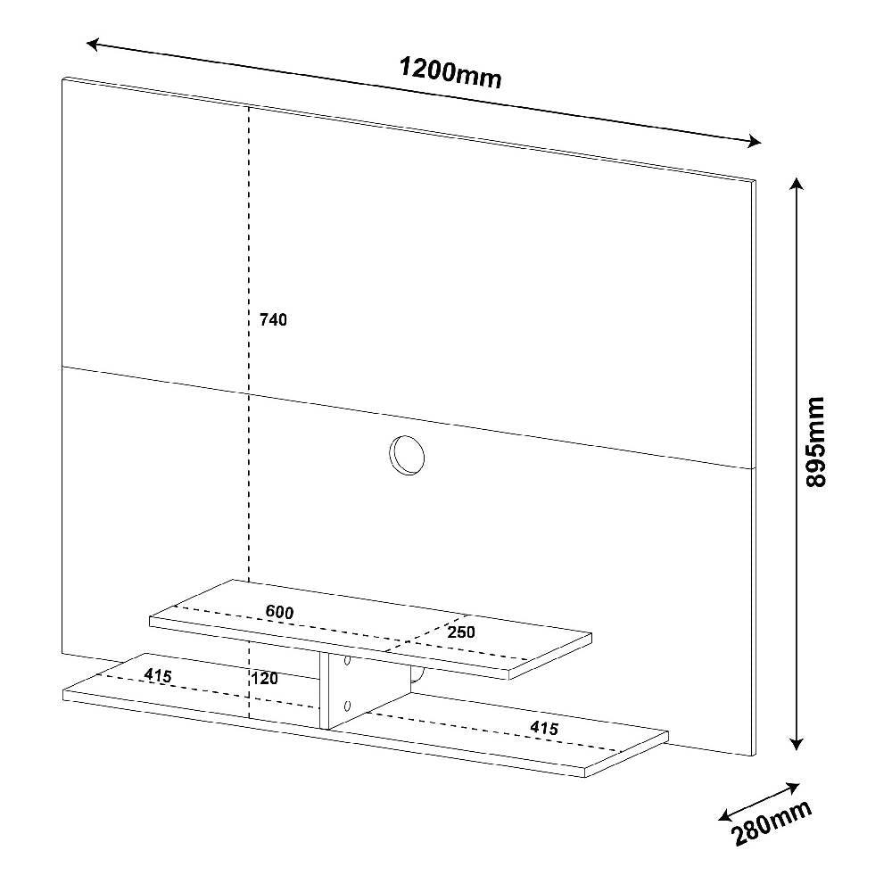 Panel Bertolini Jet Plus Rústico Para Pantalla Hasta 42” Incluye Soporte de TV