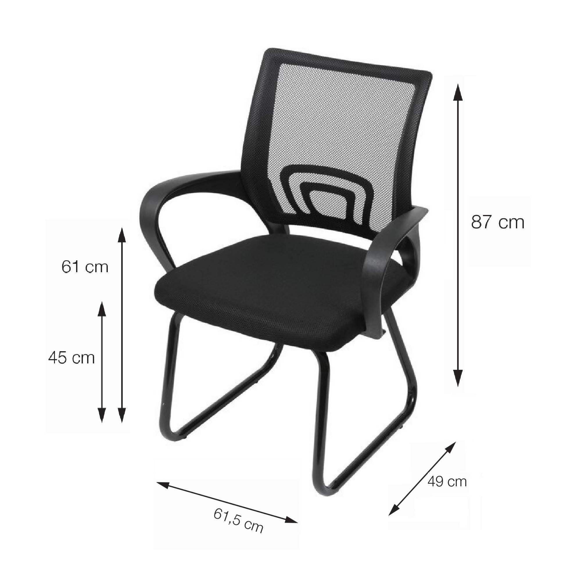 Silla Para Oficina Escritorio Interlocutora Fija OR-3310 - Negro - VIRTUAL MUEBLES