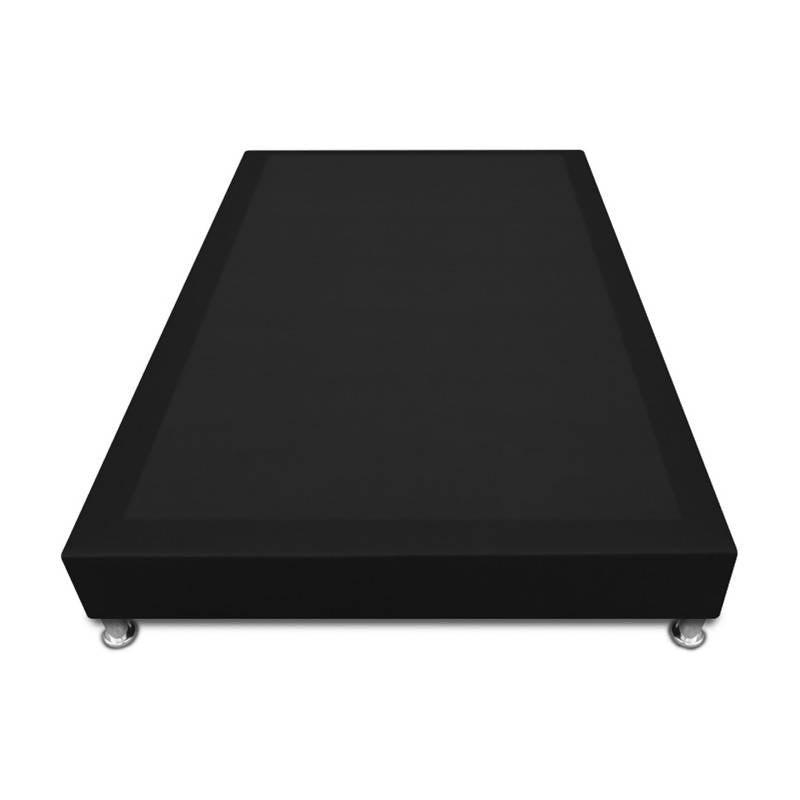Base Cama Sommier 140x190 Ecocuero Negro - VIRTUAL MUEBLES
