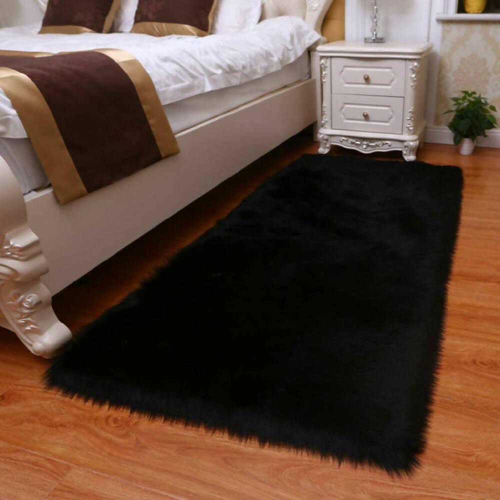 Tapete Pie de Cama Antideslizante 110x60 Negro - VIRTUAL MUEBLES