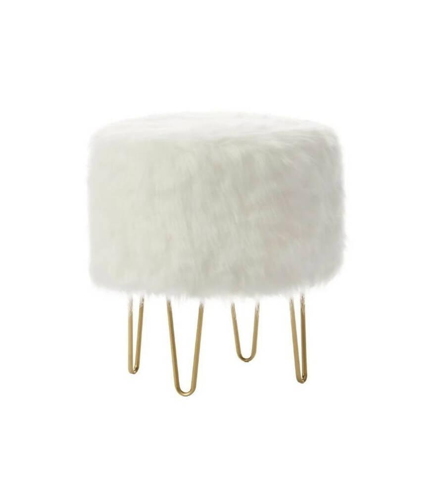 Silla Puff Tocador para Maquillaje Blanco - VIRTUAL MUEBLES