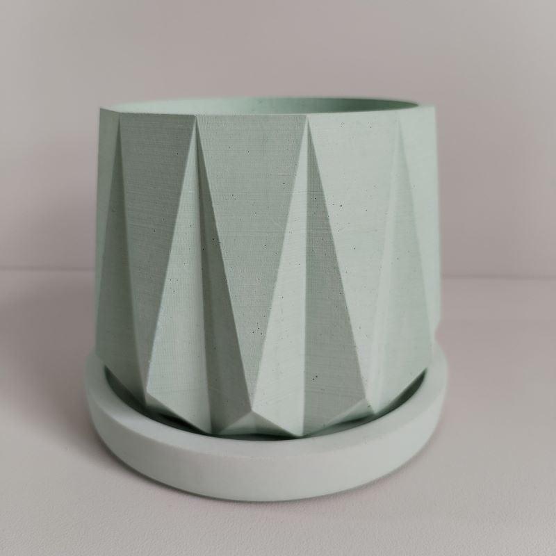 Matera Lirio de Cemento 10.5x10 cm Verde Menta - VIRTUAL MUEBLES
