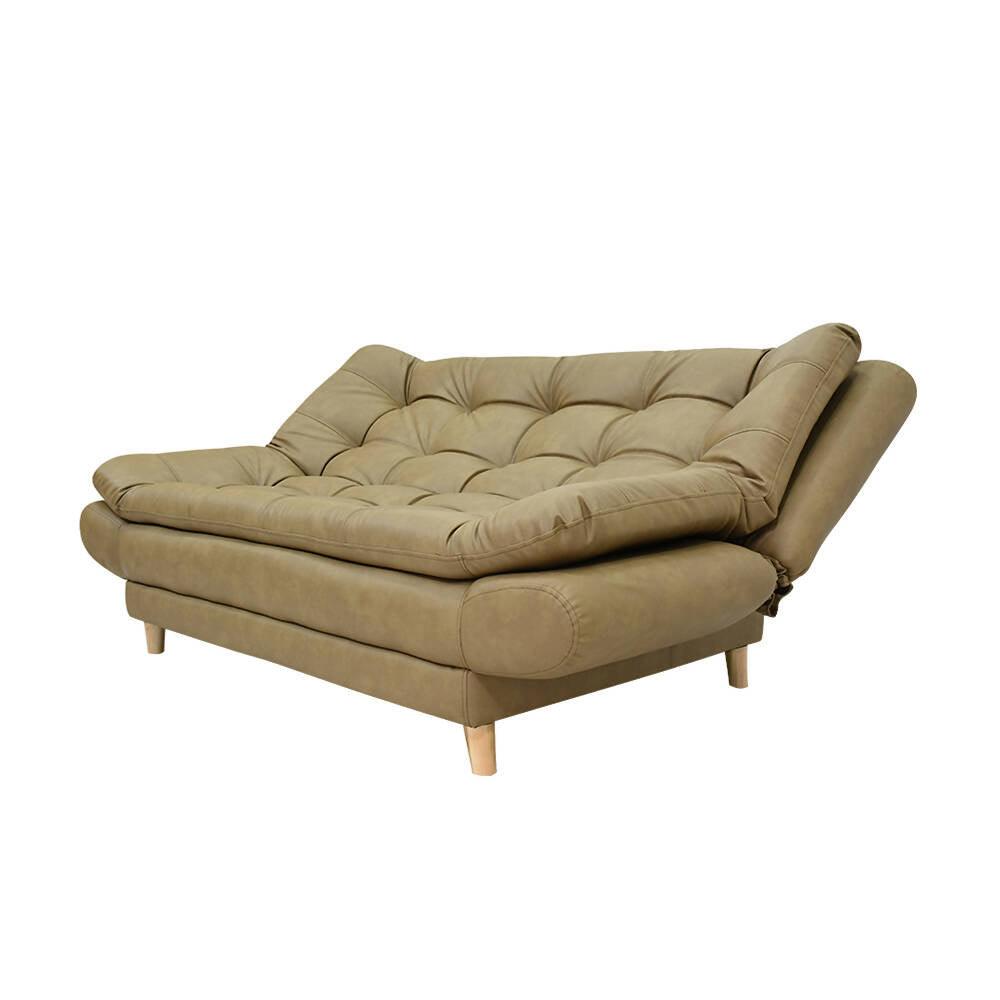 Sofá cama Damasco capuchino sintético - VIRTUAL MUEBLES