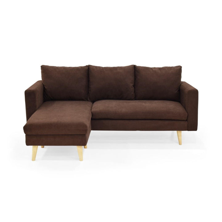 Sofa 3 Puestos Barbados Tela Poliester Chocolate - VIRTUAL MUEBLES