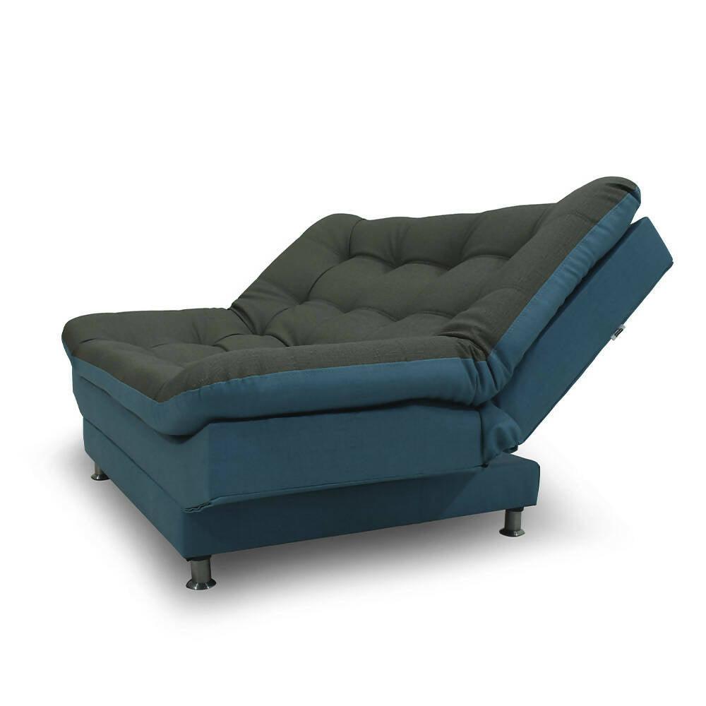 Sofá cama Moltochic mini azul con gris sintético antirasguño - VIRTUAL MUEBLES
