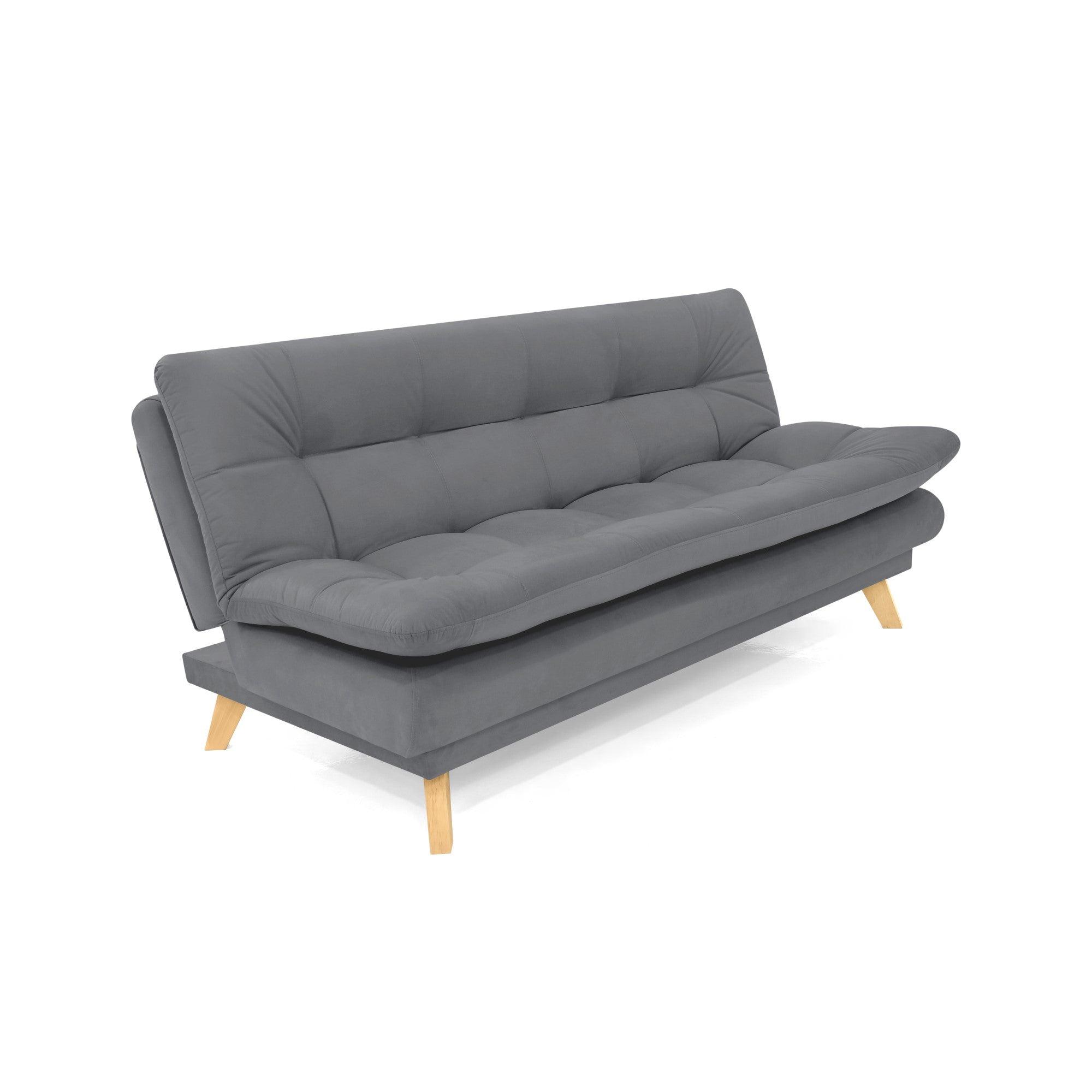 Sofa Cama Munich 3 Posiciones Tela Gris - VIRTUAL MUEBLES