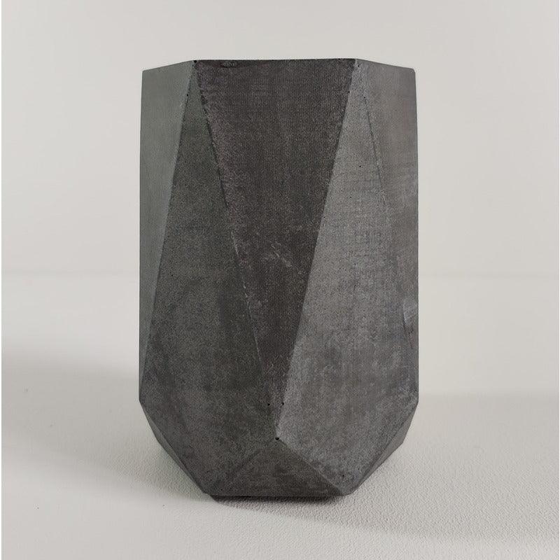 Florero Jarrón de Cemento 11x7 cm Oscuro - VIRTUAL MUEBLES