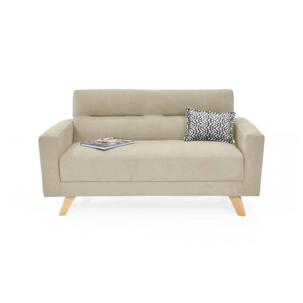 Sofa 2 Puestos Barza Tela Taupe - VIRTUAL MUEBLES