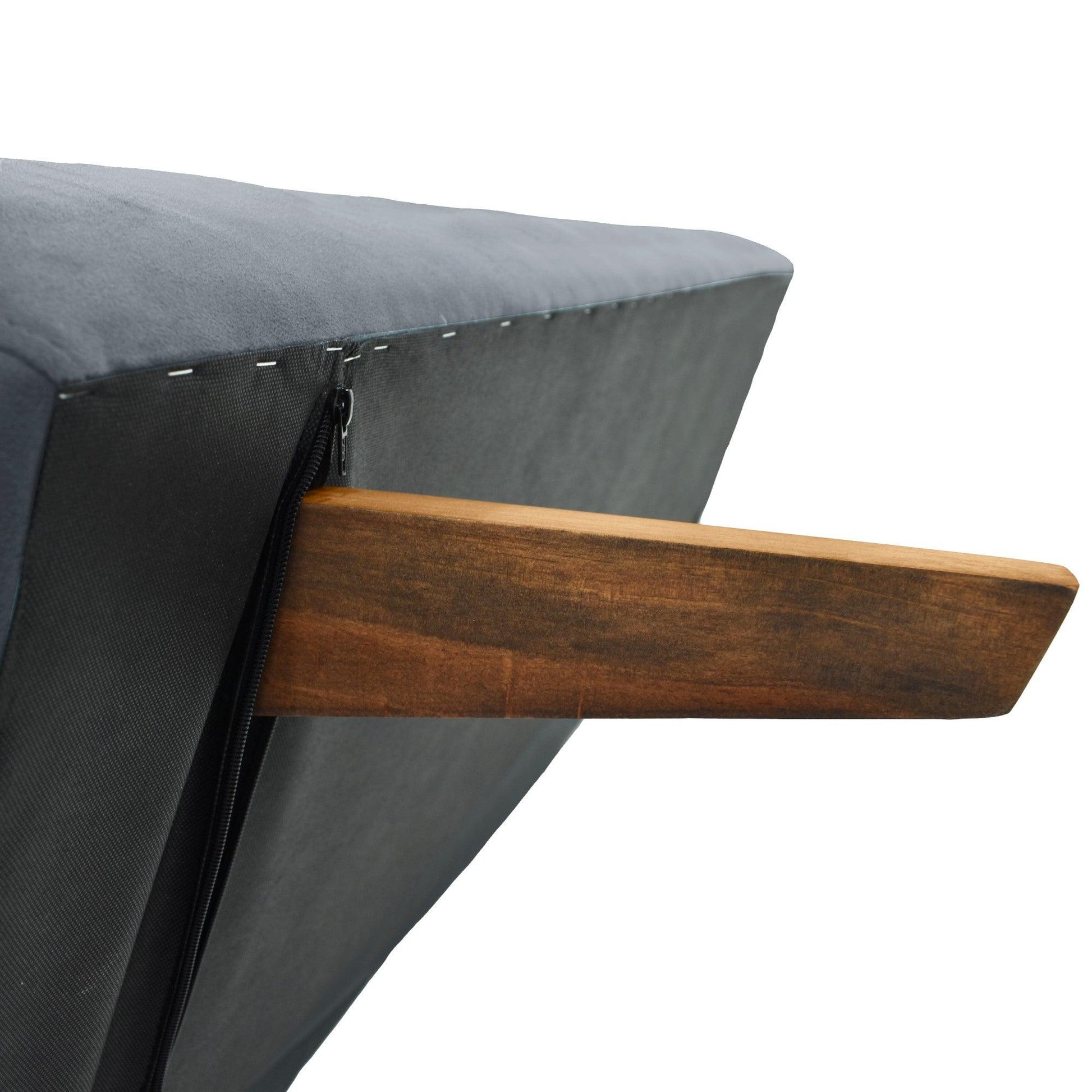 Futon London 3 Posiciones Tela Poliester Gris - VIRTUAL MUEBLES