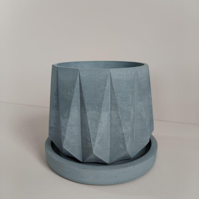 Matera Lirio de Cemento 10.5x10 cm Azul Petróleo - VIRTUAL MUEBLES
