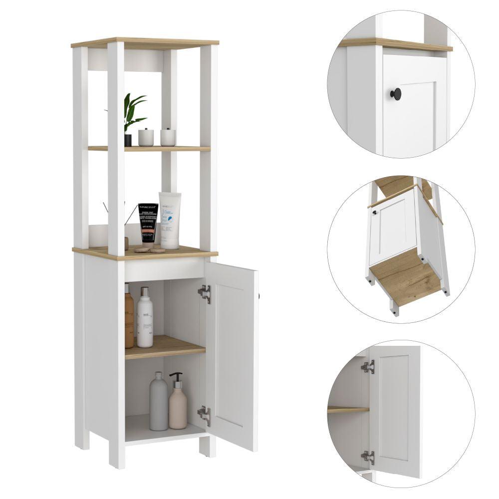Gabinete De Baño Aqua color Beige Y Blanco Vainilla Para Baño X2.