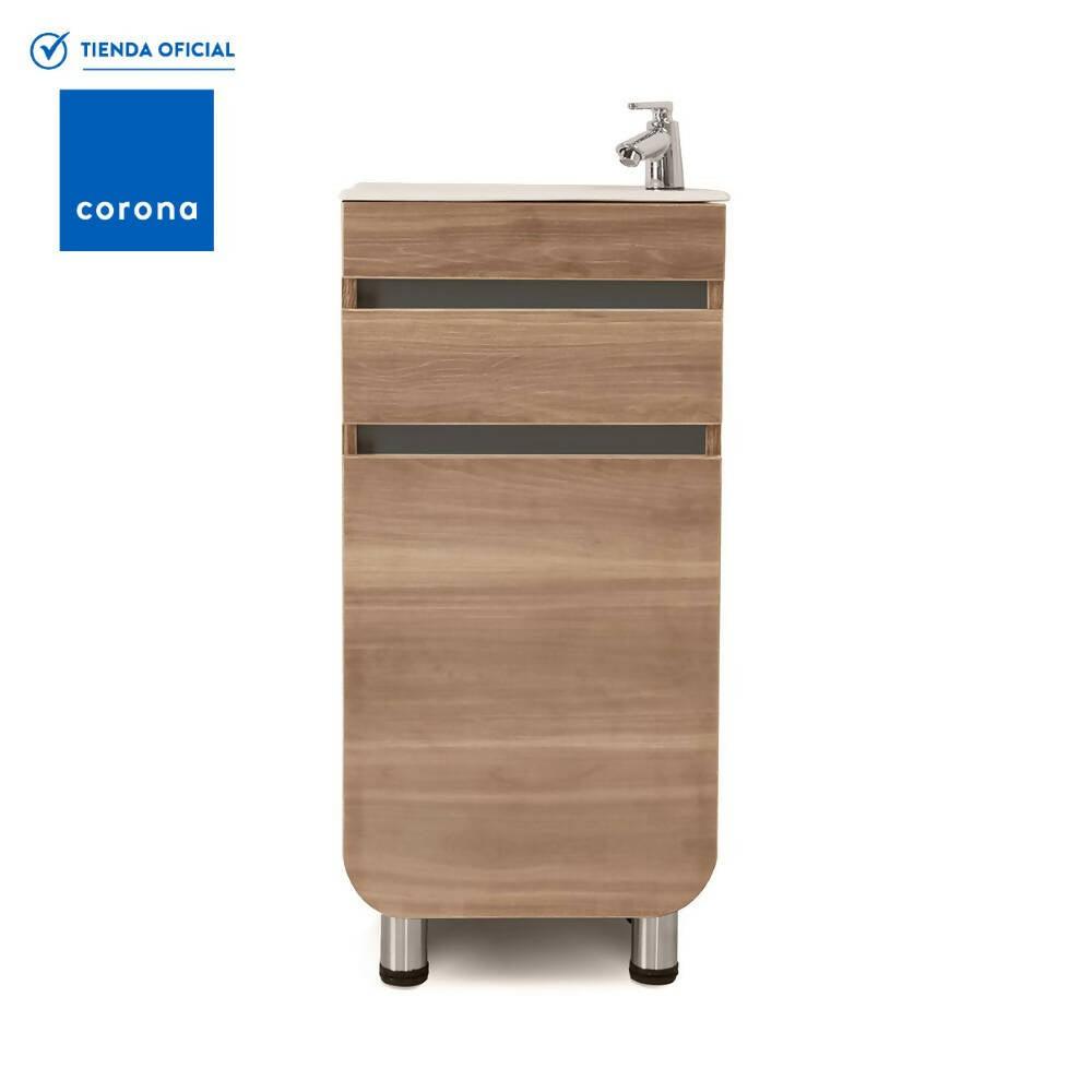 Mueble Corona Aluvia Miel A Piso Con Lavamanos 40x35 - VIRTUAL MUEBLES