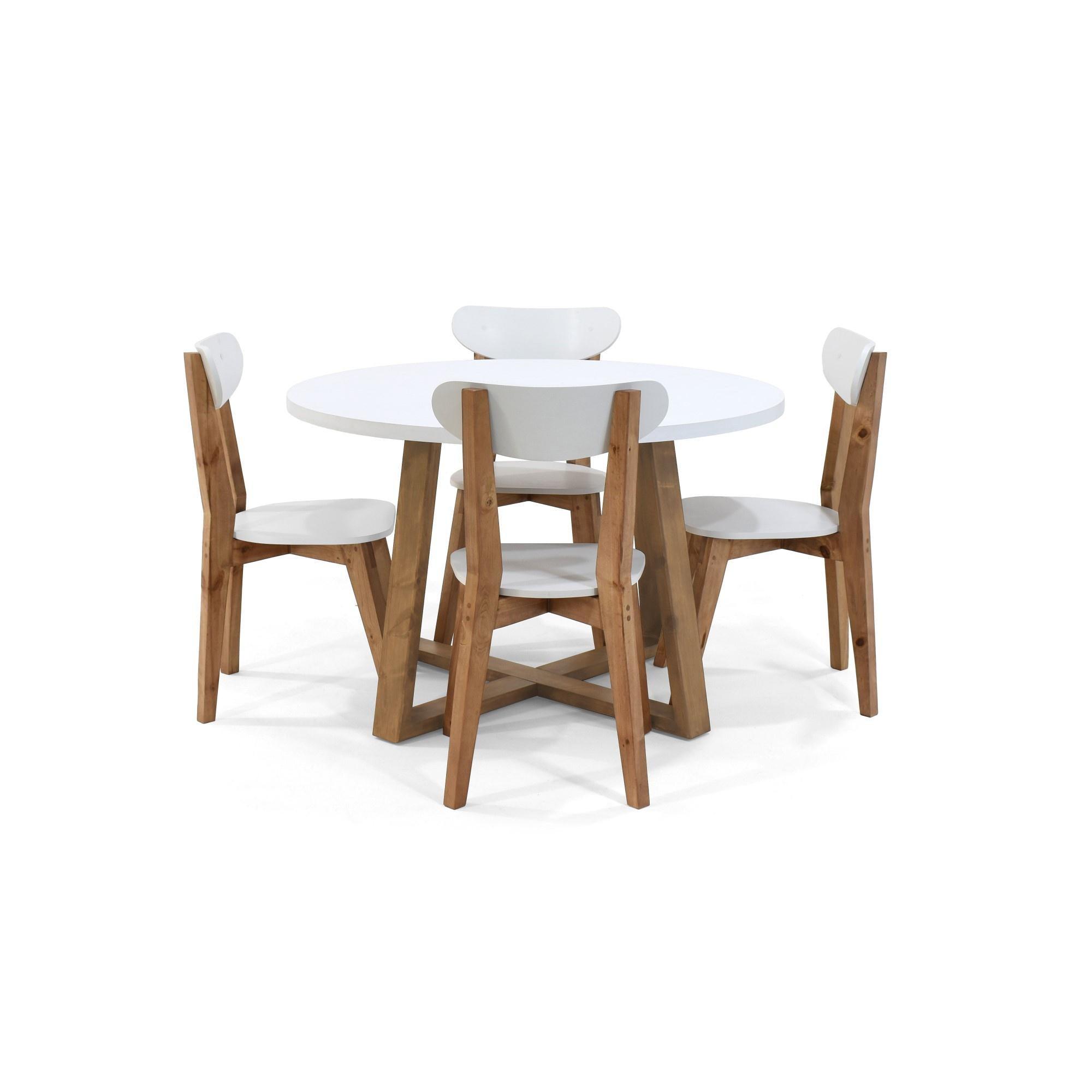 Comedor 4 Puestos Maine con Sillas Sidney Blanco