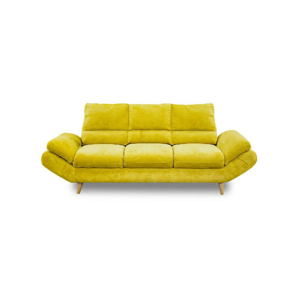 Sala Venecia 3 puestos amarillo - VIRTUAL MUEBLES