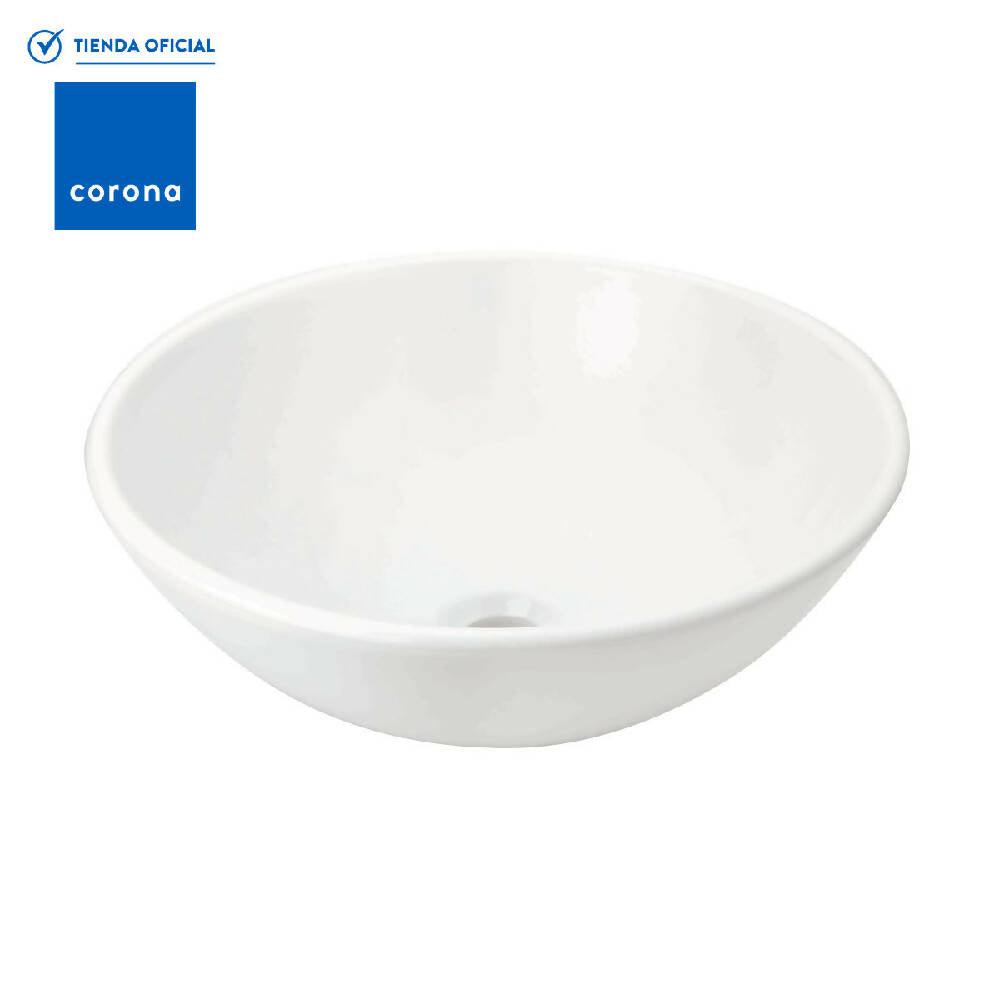 Lavamanos Corona Spazio Vessel Con Desagüe Blanco - VIRTUAL MUEBLES