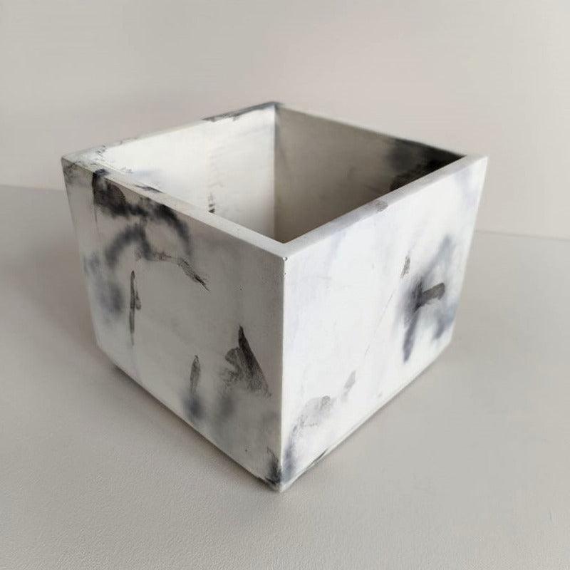 Matera Eloisa de Cemento 15x15x15 cm Mármol Negro - VIRTUAL MUEBLES