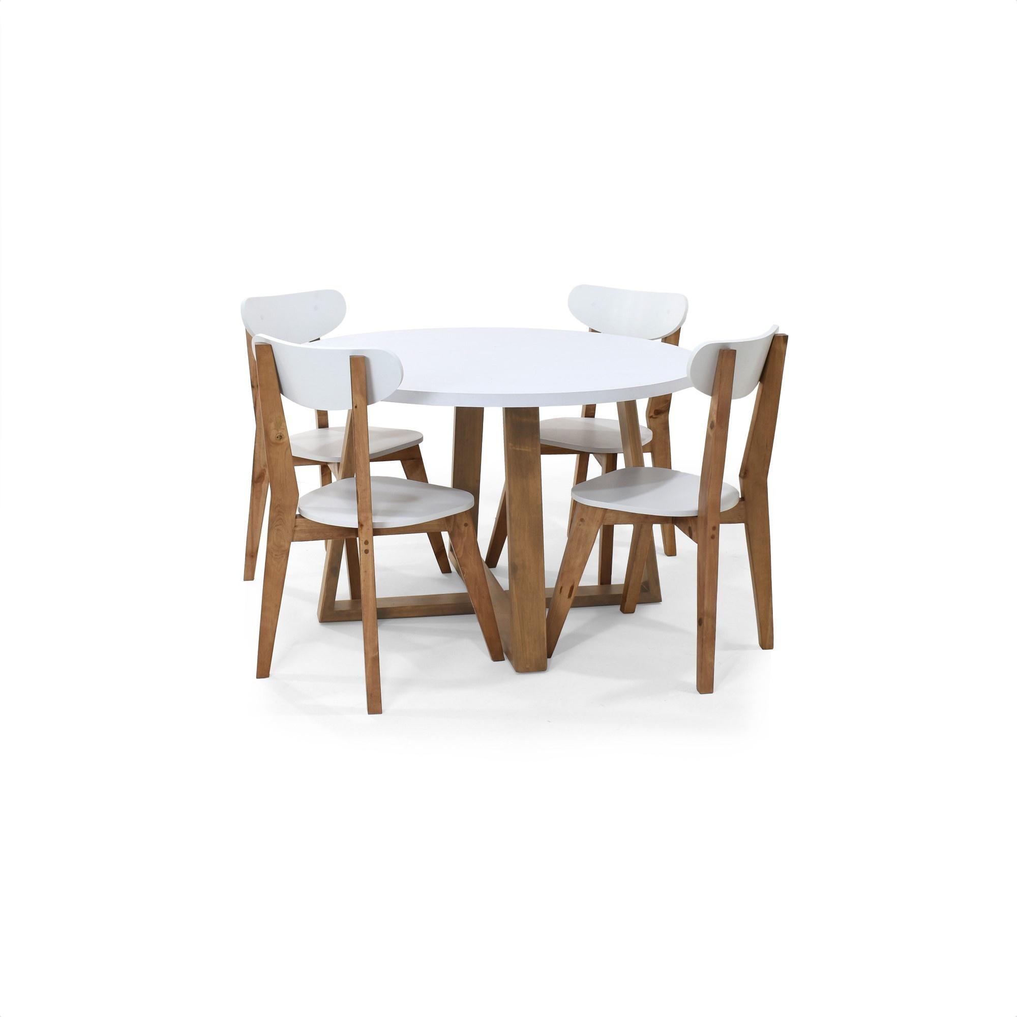 Comedor 4 Puestos Maine con Sillas Sidney Blanco