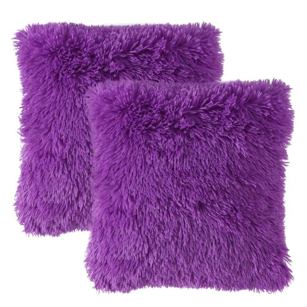 Kit X 2 Fundas Cojines Peludo Lila - VIRTUAL MUEBLES