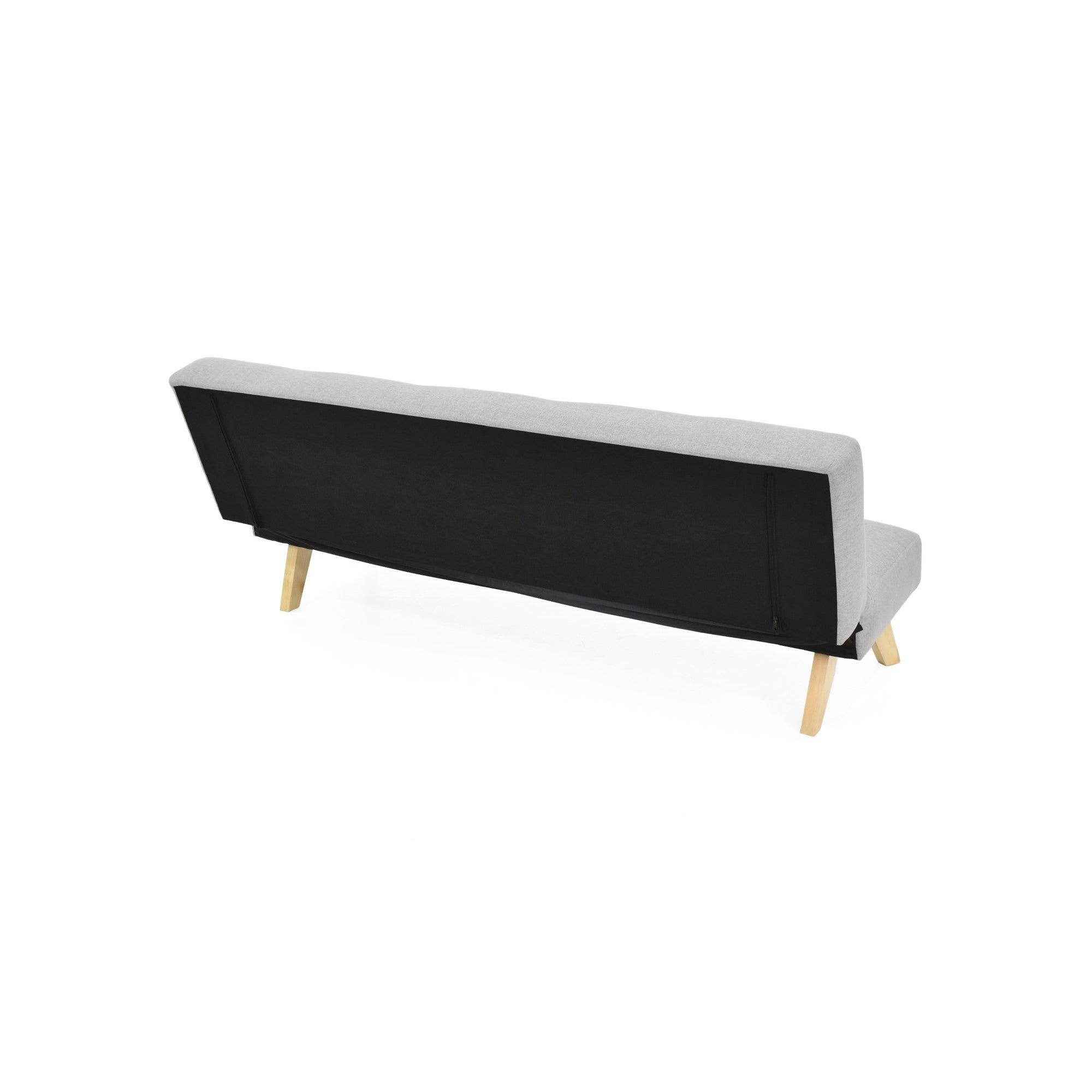 Futon London 3 Posiciones Tela Poliester Plata - VIRTUAL MUEBLES