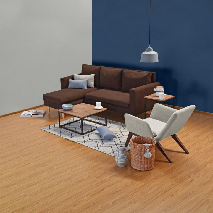 Sofa 3 Puestos Barbados Tela Poliester Chocolate - VIRTUAL MUEBLES