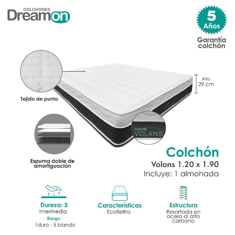 Colchón Dreamon Volans Semidoble Intermedio - VIRTUAL MUEBLES