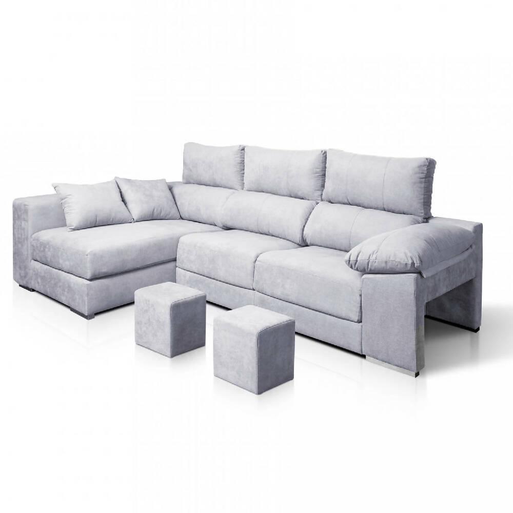 Sofá en L Izquierdo Impact Terciopelo anti fluidos y amigable con las mascotas Gris 240x75x85
