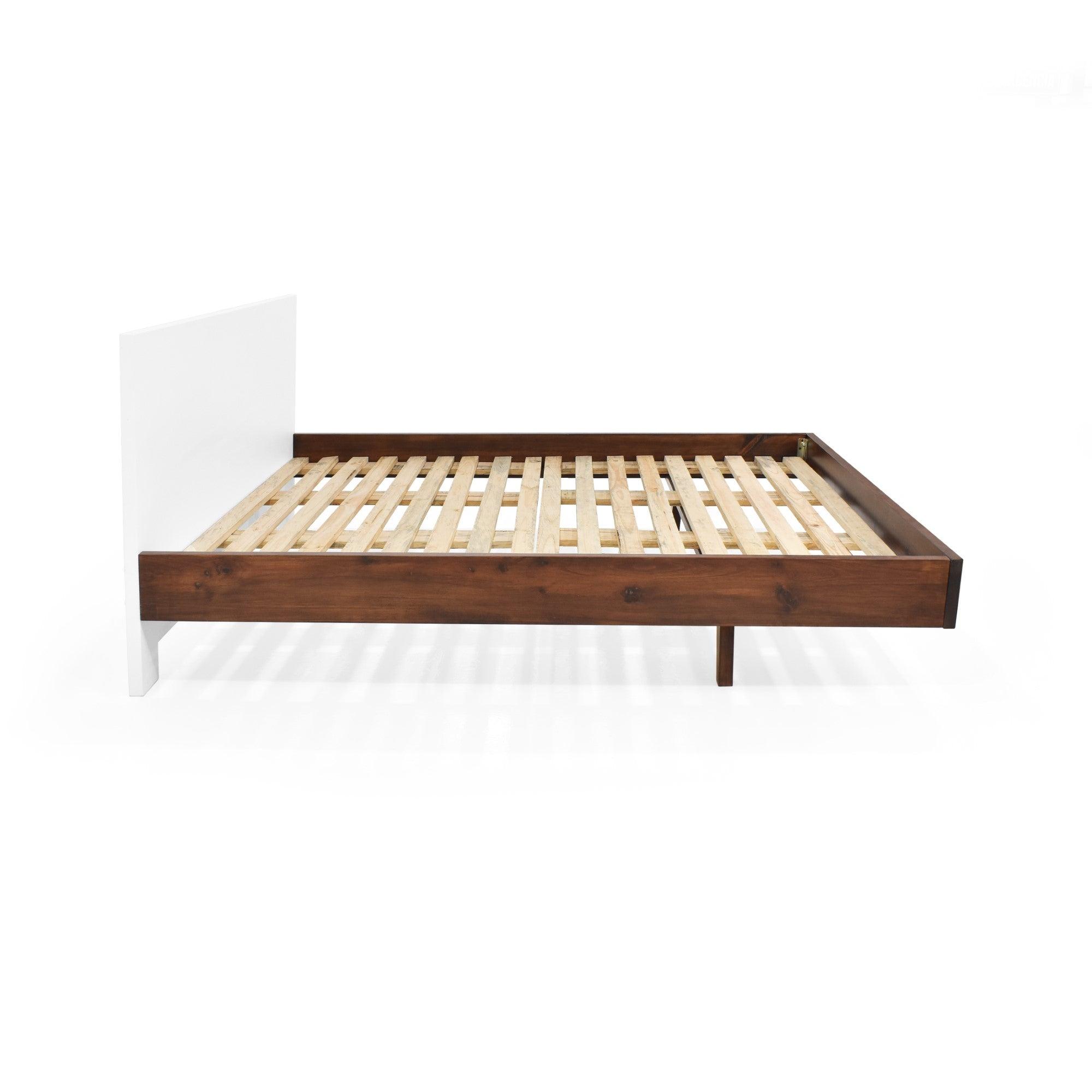 Cama Lanus Queen 166 cm x 197 cm - Blanco Caramelo - VIRTUAL MUEBLES
