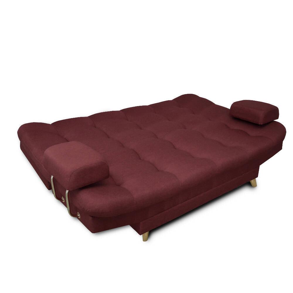 Sofacama Carvallo Lux Clic Clac Tela Vinotinto - VIRTUAL MUEBLES