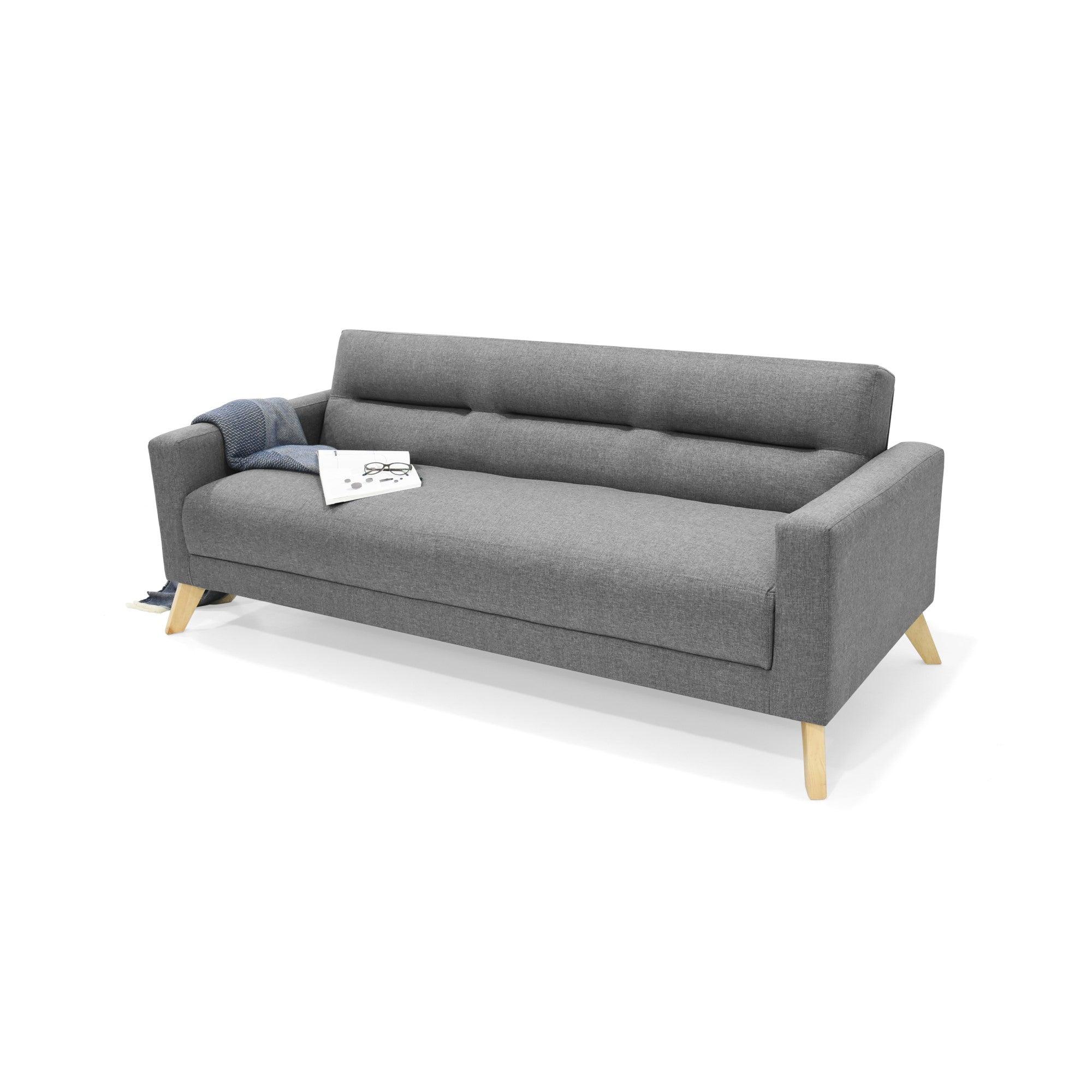 Sofa Cama Sion 3 Posiciones Tela Poliester Gris - VIRTUAL MUEBLES