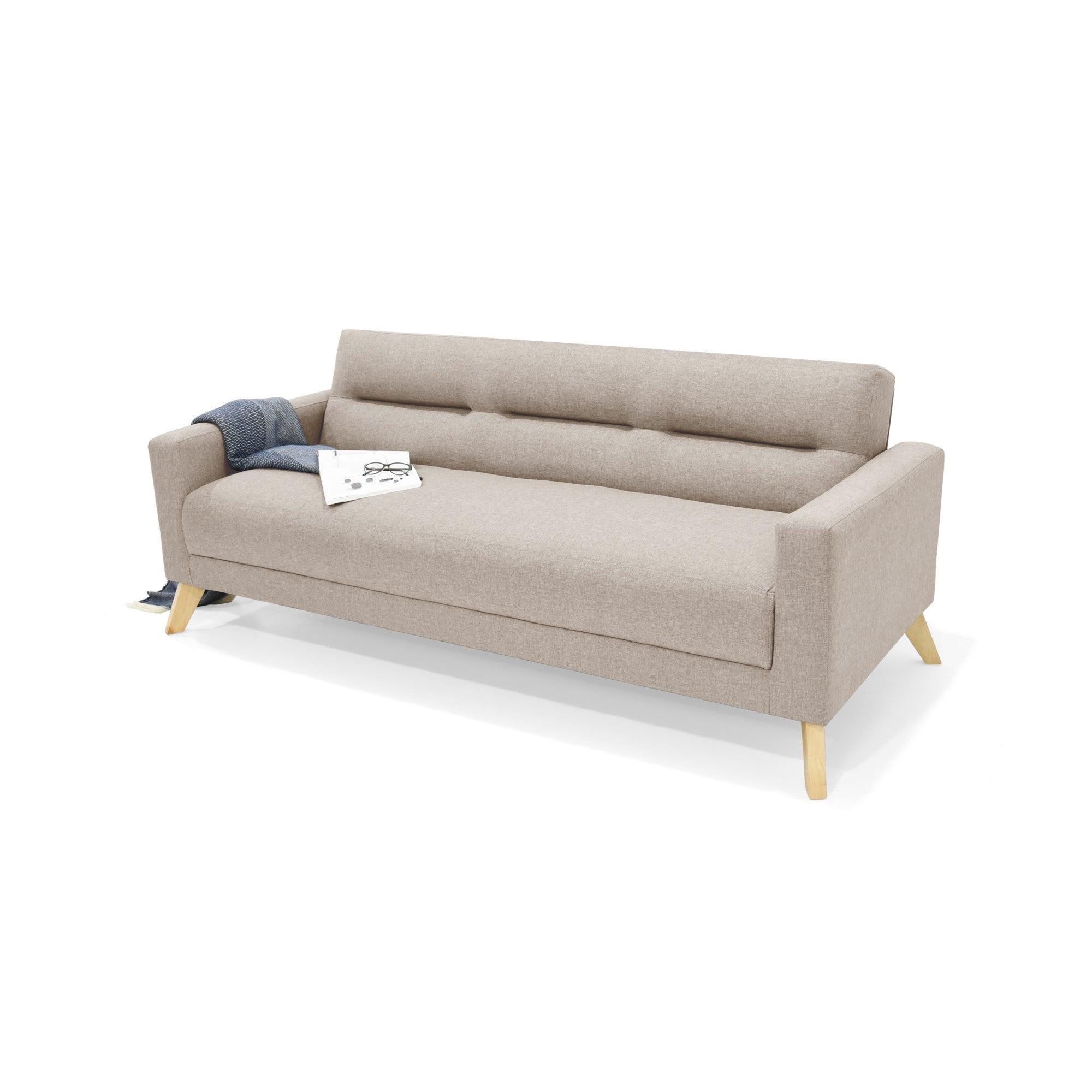 Sofa Cama Sion 3 Posiciones Tela Poliester Beige - VIRTUAL MUEBLES