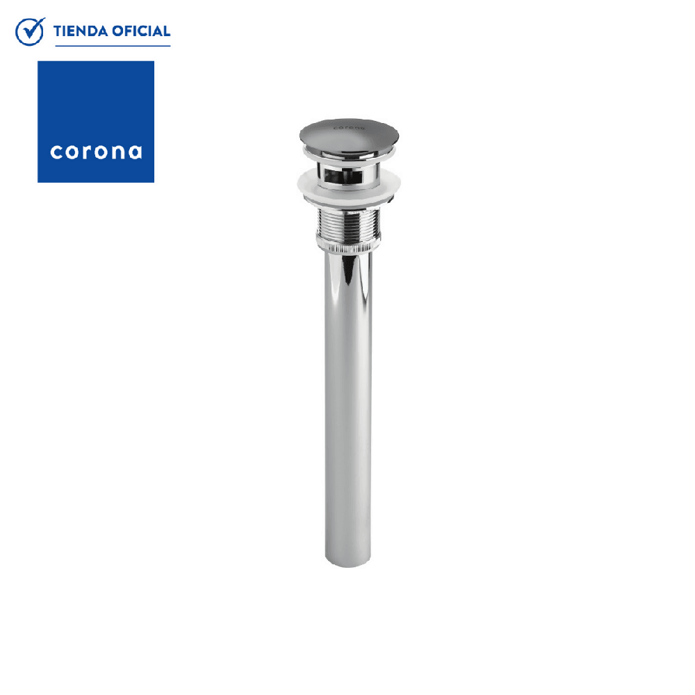 Desagüe Grival Push Metálico con Rebose Titanio - VIRTUAL MUEBLES