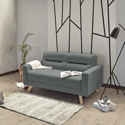 Sofa 2 Puestos Barza Tela Gris - VIRTUAL MUEBLES
