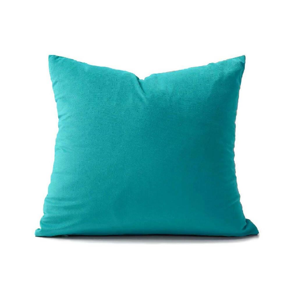 Cojin Decorativo Cuadrado En Tela Turquesa - VIRTUAL MUEBLES