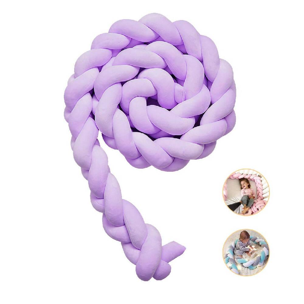 Cojin Protector para Cuna Trenza 2 metros LILA - VIRTUAL MUEBLES