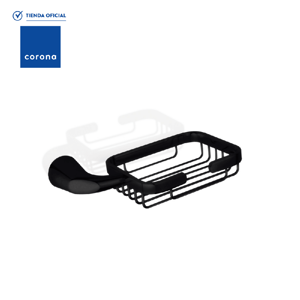 Jabonera Ducha Corona Koral Mate Black - VIRTUAL MUEBLES