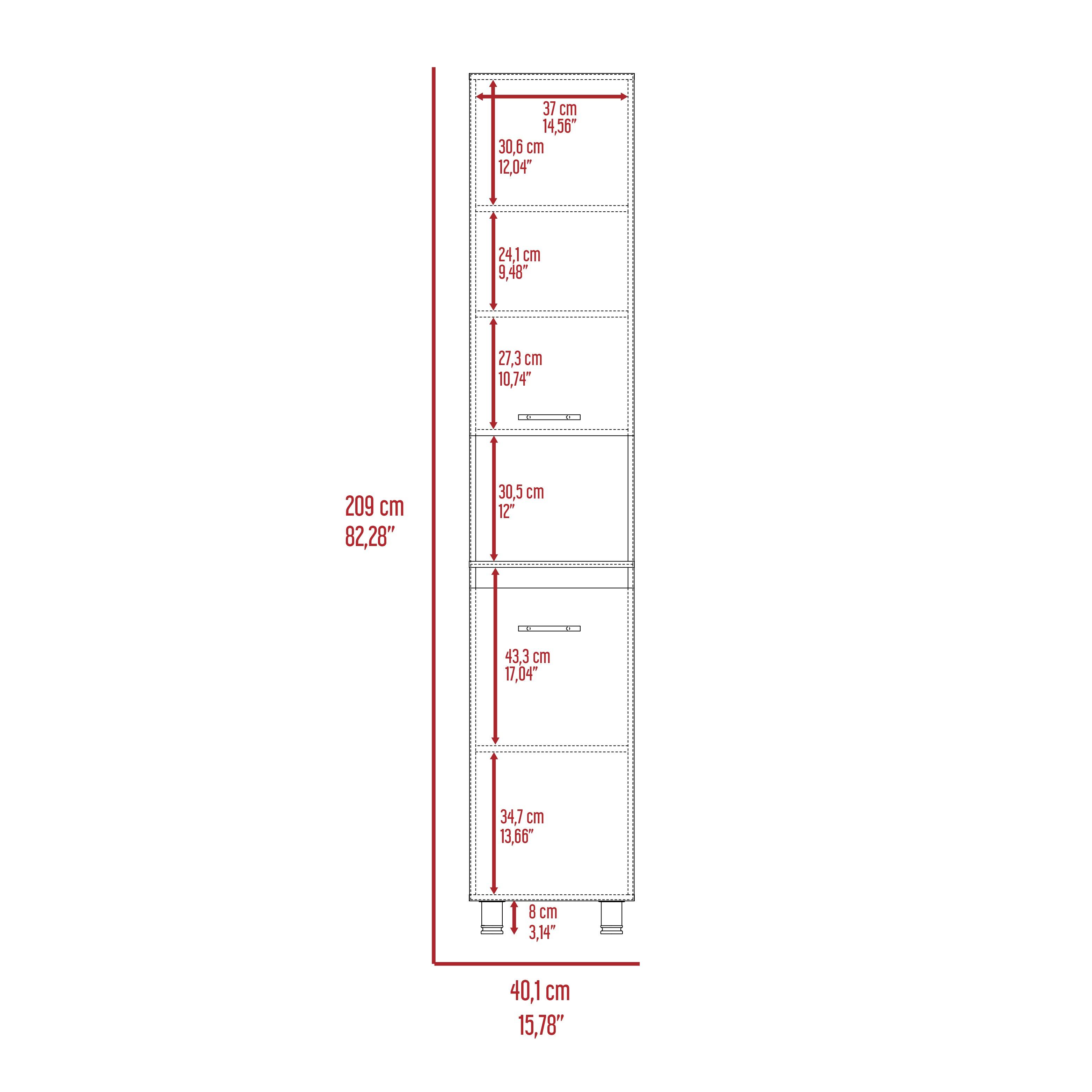 Alacena Zenda color Café claro y Blanco para Cocina.