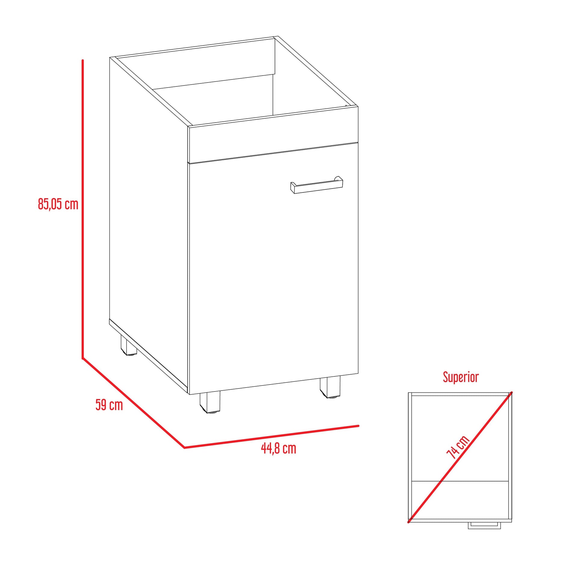 Mueble de Aseo Binil color Blanco para Cocina.