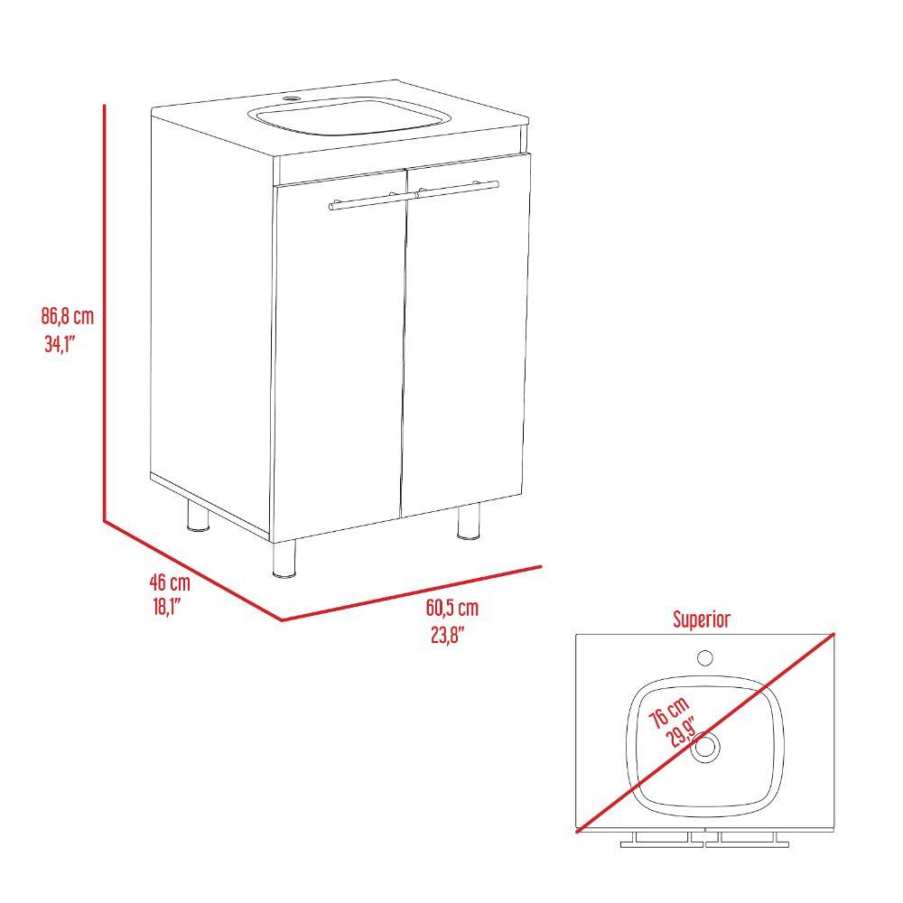 Mueble Lavamanos Anney color Blanco Nevado para Baño.