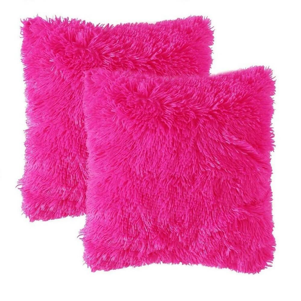 Kit X 2 Fundas Cojines Peludo Fucsia - VIRTUAL MUEBLES