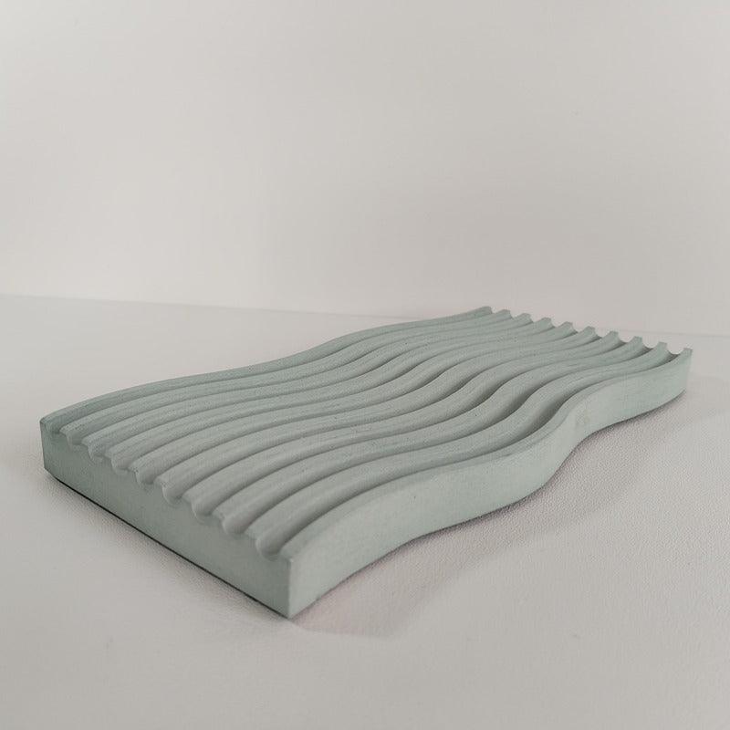 Bandeja Olas de Cemento 2x25x11.5 cm Verde Oliva - VIRTUAL MUEBLES