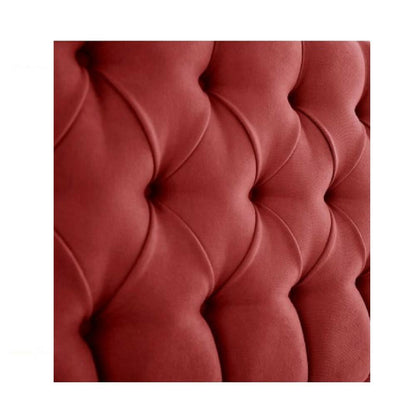 Cabecero Tela Base Cama Sencilla Rombos - Rojo - VIRTUAL MUEBLES